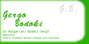 gergo bodoki business card